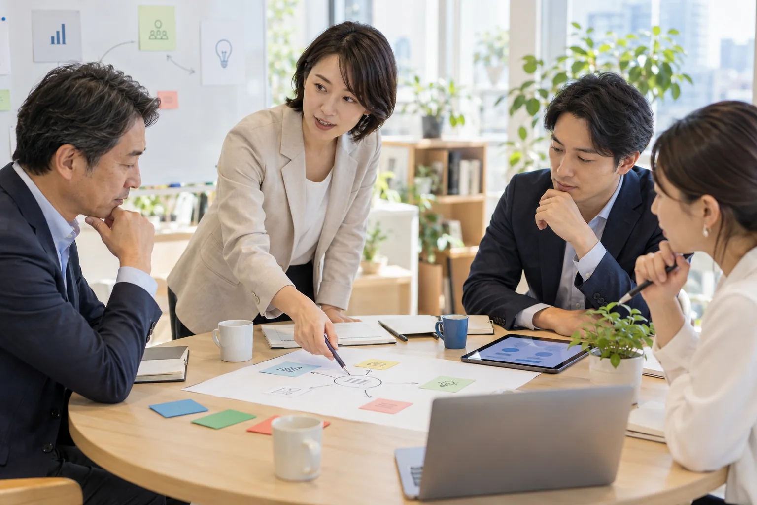 経営目標と行動のつながりを話し合うワークショップ