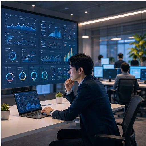 運用データを評価しAIを改善する場面