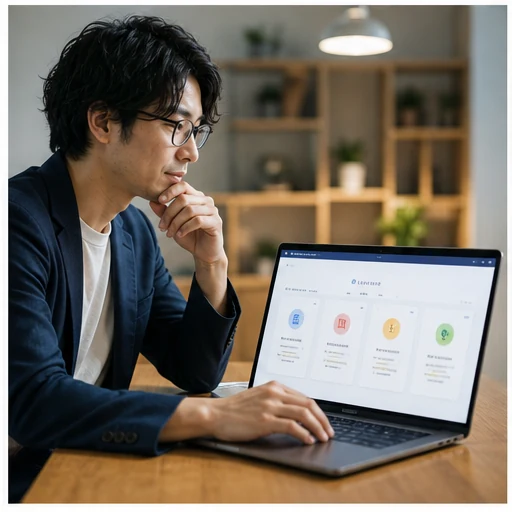 AIと利用者が事業アイデアを検討するイメージ