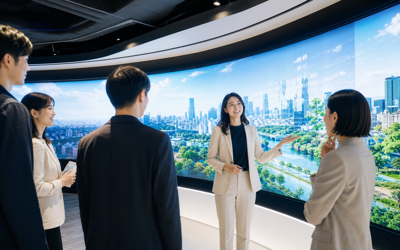 採用イベントで企業の未来を没入映像で伝える実写イメージ